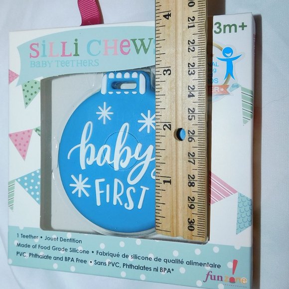 Baby First Christmas Teether Ornament Silli Chews Xmas Teething Stocking NEW - Picture 2 of 2